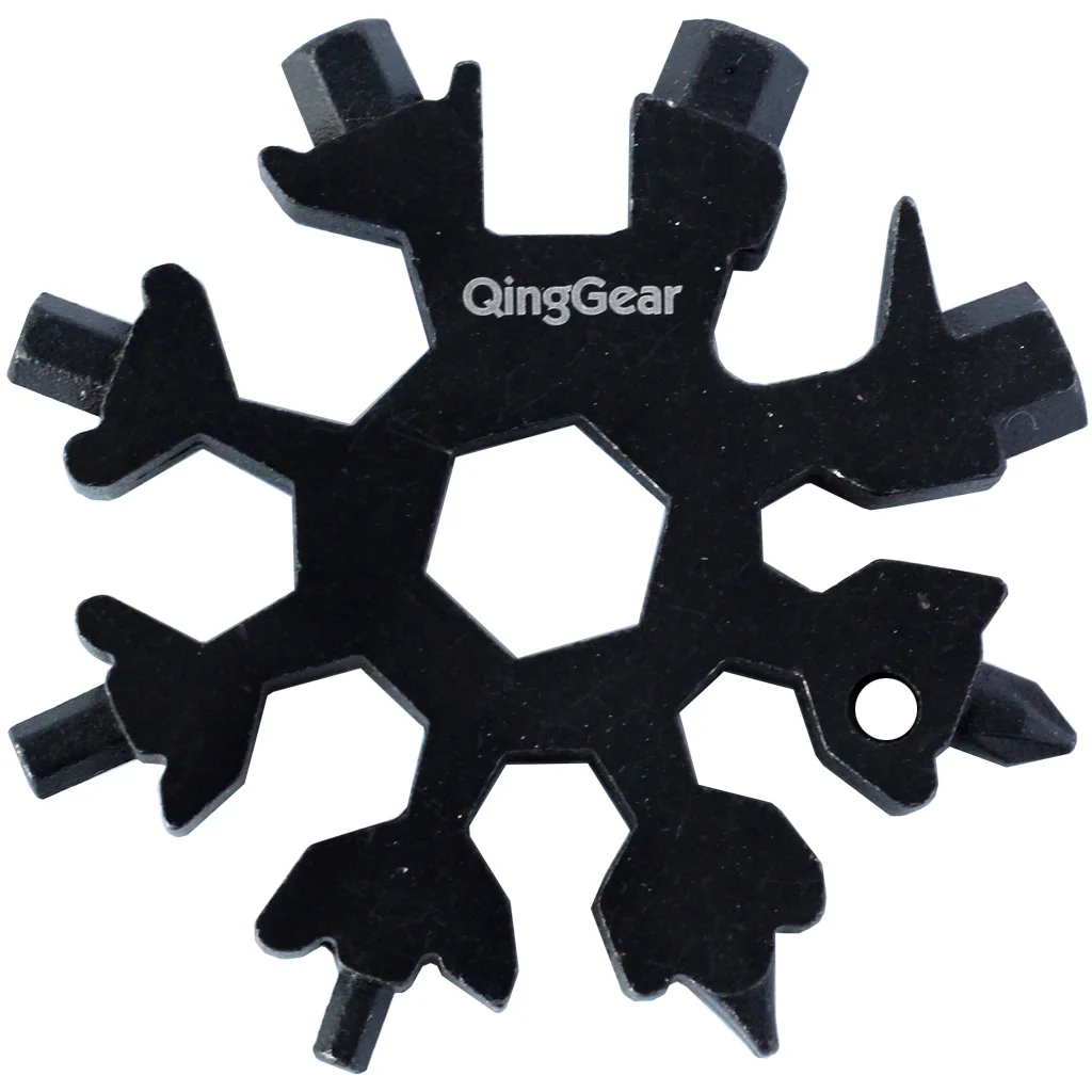 Black QingGear 19 в 1 отвертка многоинструментальная карта портативный в форме снежинок плоская крестовая отвертка Гаечный ключ Компактный Открытый инструмент - Цвет: Black