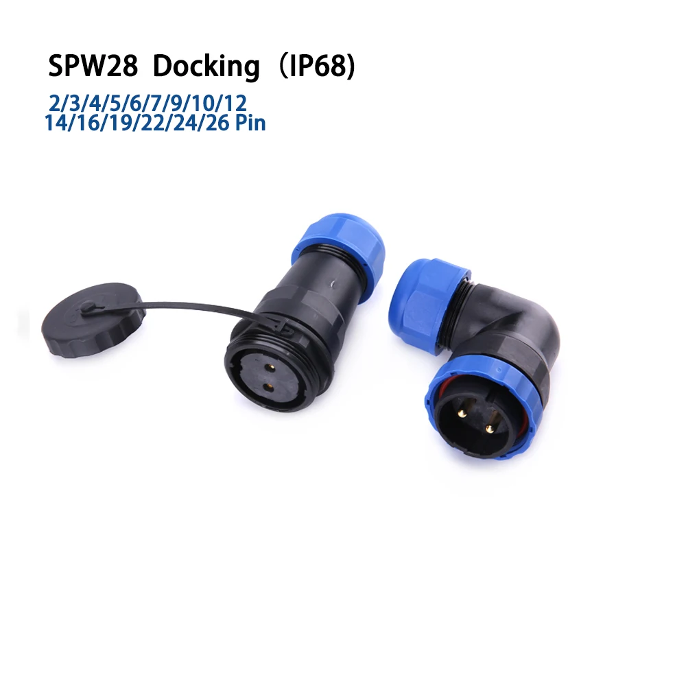 

SP28 IP68 Docking Elbow waterproof connector male female wire cable 2/3/4/5/6/7/9/10/12/14/16/19/22/24/26 PinAviation plug Socke