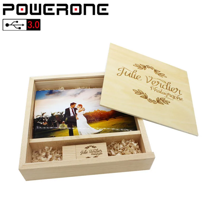 Фотоальбом POWERONE USB 3 0 ореховый деревянный usb + коробка флэш накопитель флешка 4 ГБ 16