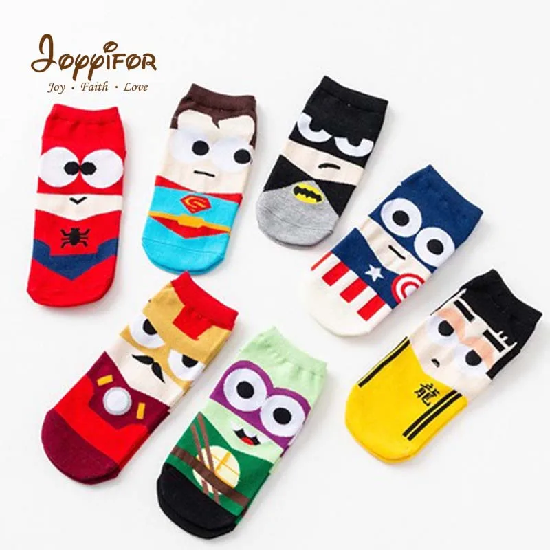 Носки башмачки Superheros для мужчин носки Супермена Бэтмена капитана Железного