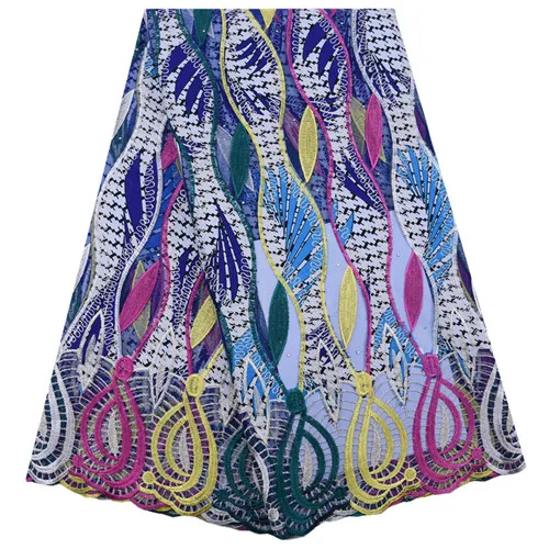 As Picture High Quality African Wax Lace Fabrics Nice French Embroidery Tulle Lace Fabric For Nigerian Party Dress Wax Cord Lace 1779 - Цвет: As Picture