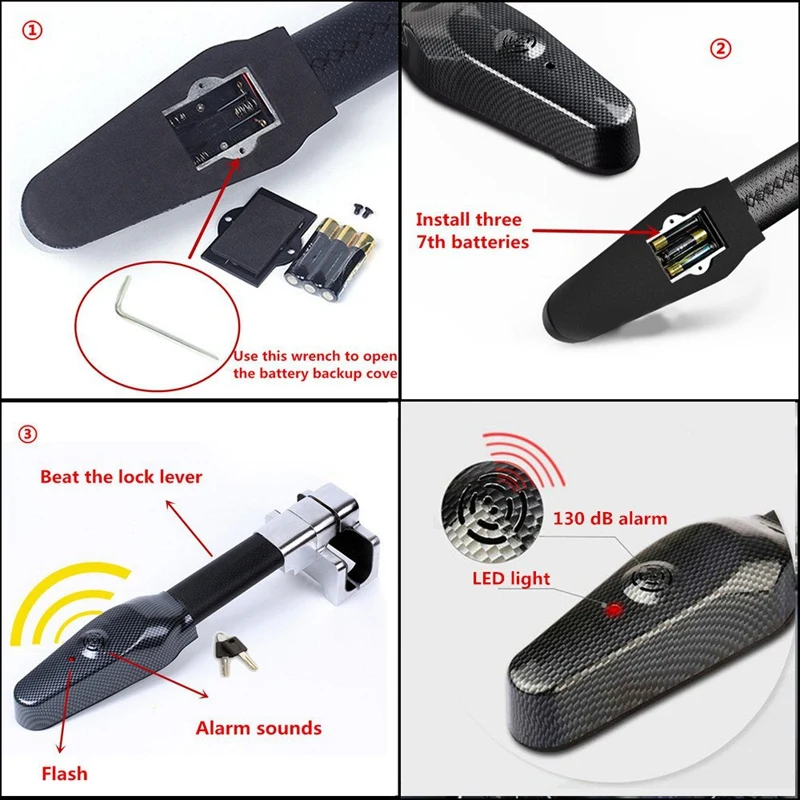 Универсальный автомобильный Противоугонный замок на рулевое колесо с ключами