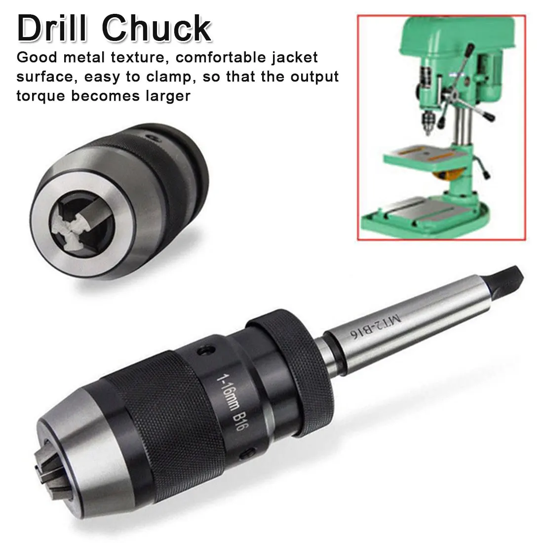 

B18 Drill Chuck 1-16mm Drill Chuck Arbor Self Tighten Keyless Drill Chuck Arbor MT2-B18 Arbor For Lathe Drill MK2