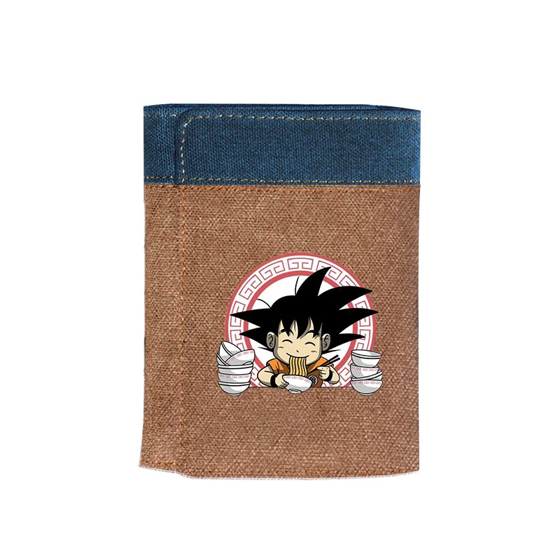 Супер короткий кошелек Dragon Ball Аниме Сон Гоку сумка для денег мультфильм ID держатель для карт холст Демин Синий кошелек для монет Kakarotto Carteira