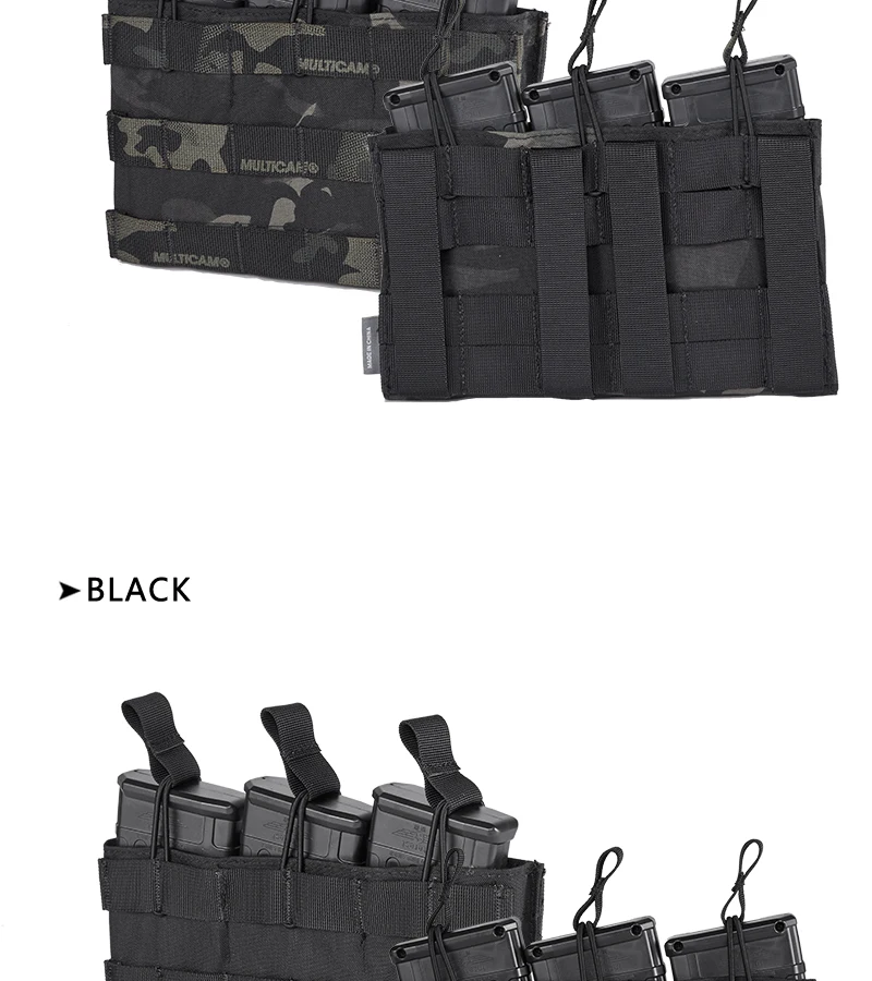 IDO gear тройной подсумок 5,56 подсумок с открытым верхом армейский страйкбол снаряжение Wargame военные тактические подсумок 3526