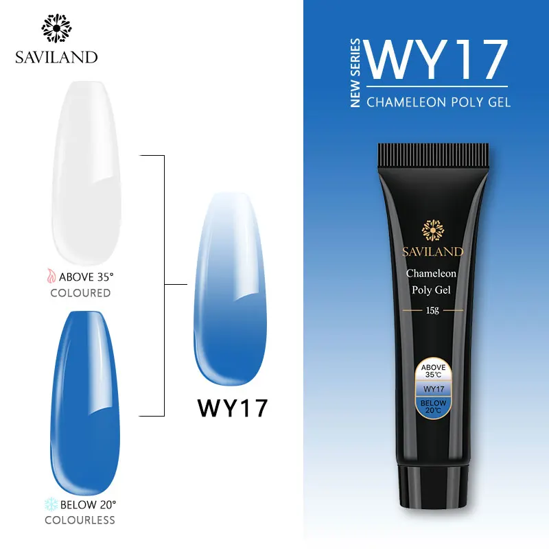 WY17 SAVILAND, Новое поступление, 15 мл, Гель-лак для ногтей, термо, полигель для наращивания, впитывается, УФ Гель-лак для маникюра, температурный цвет - Цвет: WY17