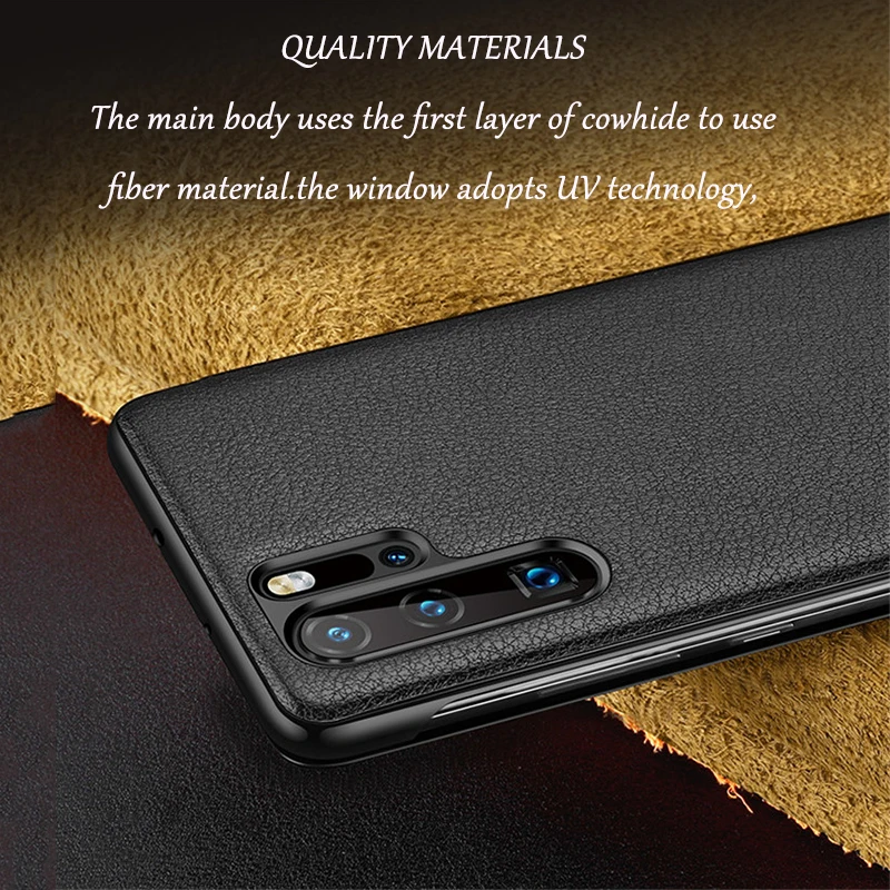 Чехол Coque P20Pro P10Plus с умным окошком для пар, простой модный кожаный флип-чехол для huawei P20 mate 10 20 Pro Lite