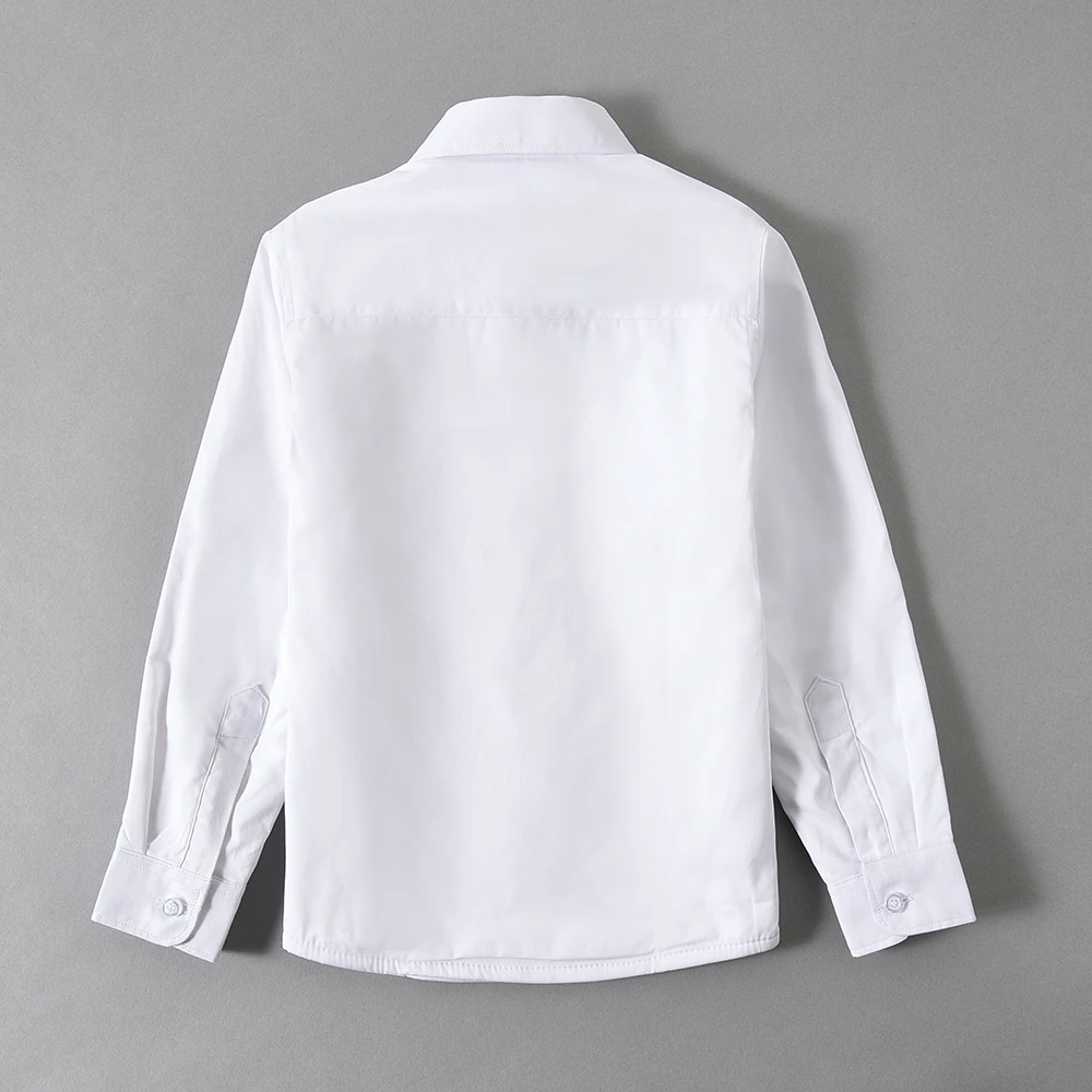 YuanLu рубашка для мальчиков; Белая бархатная блузка с длинными рукавами для мальчиков; Утепленная зимняя детская одежда; облегающая одежда