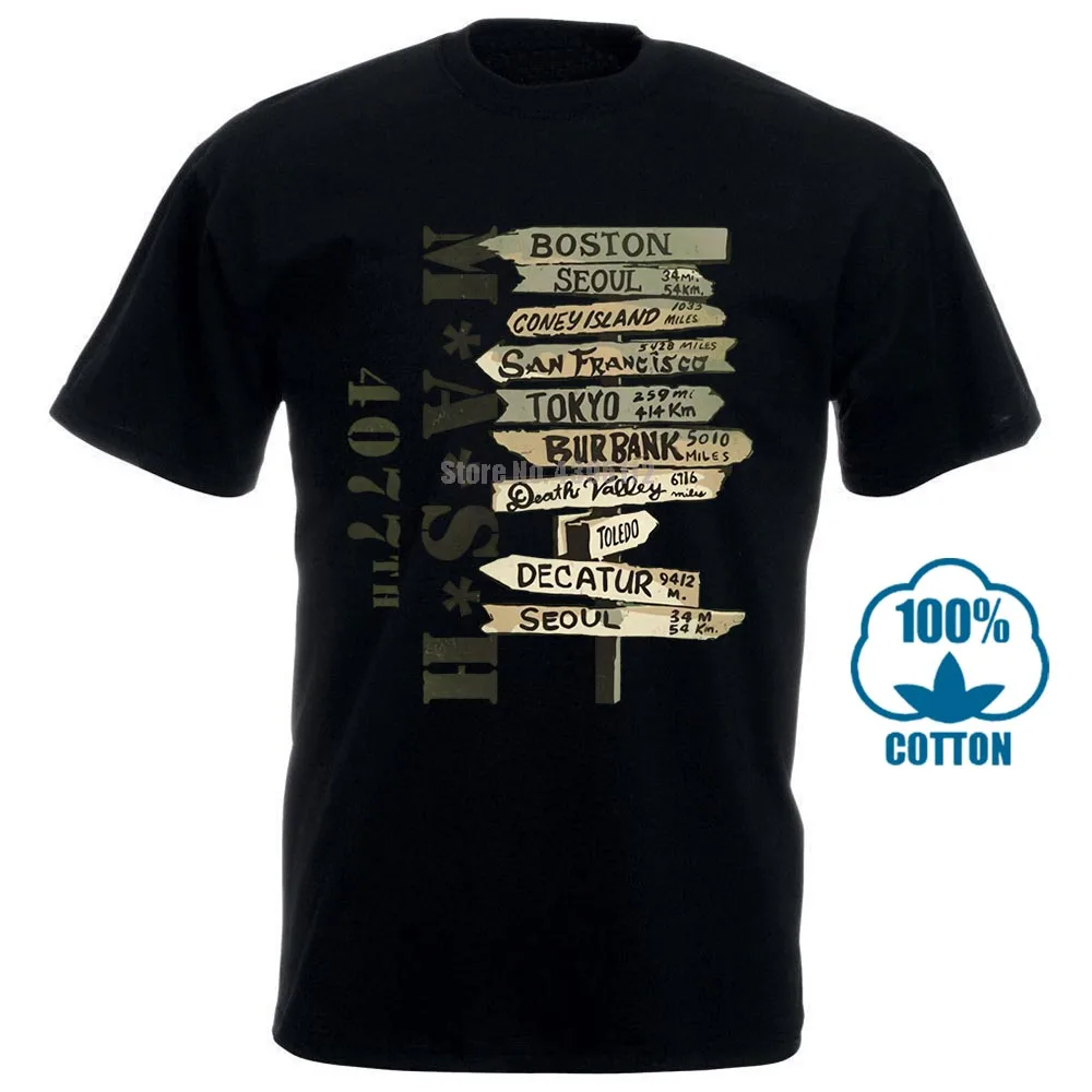 Официальный Mash 4077Th Squadron куда направиться Мужская футболка M* A* S* H Дизайн Стиль Новая мода короткий рукав 011622