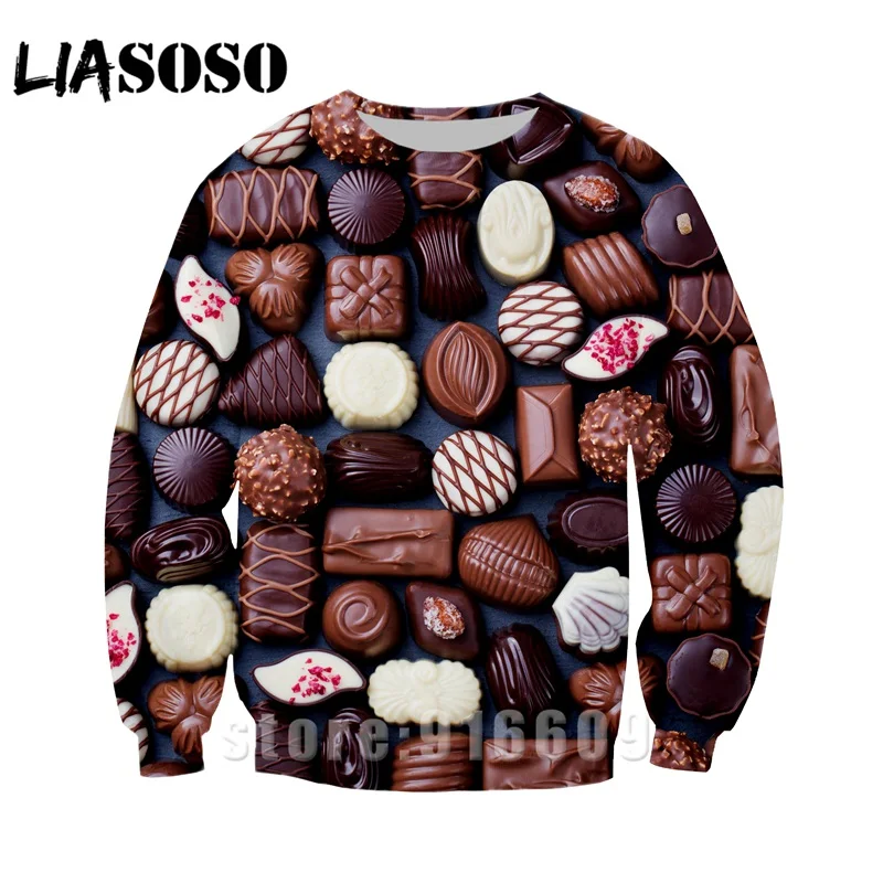 

3D Print Men hoodies Women Anime chocolate beans Sweatshirt fashion Harajuku kids shirt sweatshirts streetwear Long sleeve A307