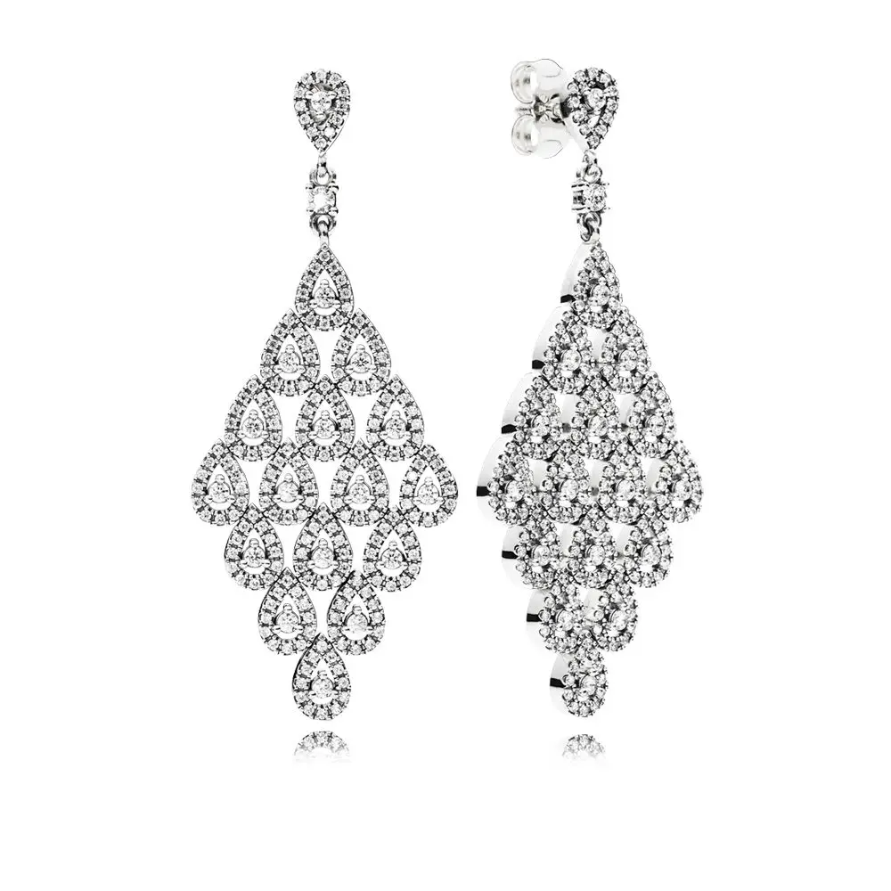 Sterling Silver Stack Teardrop Glamor Drops Earrings Necklaces Beads DIY Silver Jewelry Gifts Factory Direct - Цвет: Красный