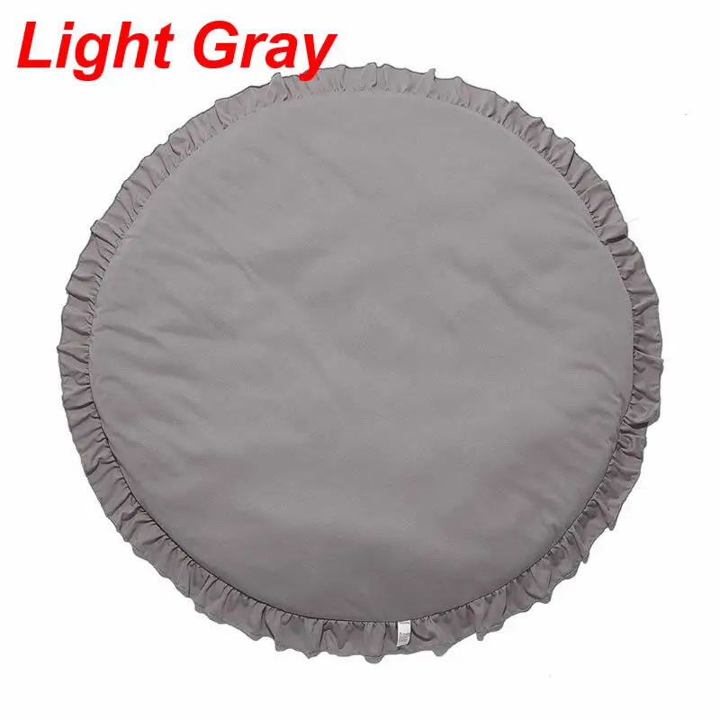 Light Gray Круглый детский коврик, кружевной мягкий детский коврик для пола, игровой коврик для детской комнаты, коврик для ползания, домашний декор - Цвет: Light Gray