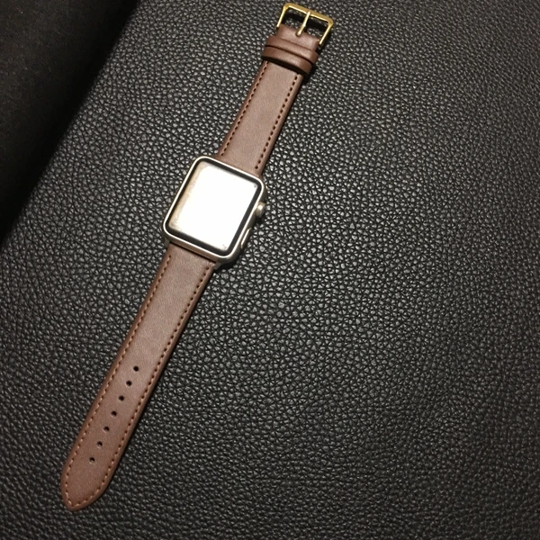 Прочная моделирующая кожаная Петля для Apple Watch ремешок для iWatch ремешок серии 1 2 3 4 5 42 мм 38 мм звено 40 мм 44 мм - Цвет ремешка: Коричневый