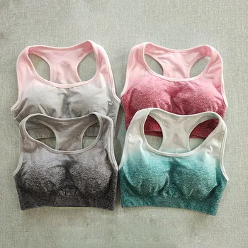 

NORMOV New Women Seamless Bras Sexy Gradient Shockproof Fitness Bras Female Workout Push Up Bra Underwear Tops Quick Dry Female