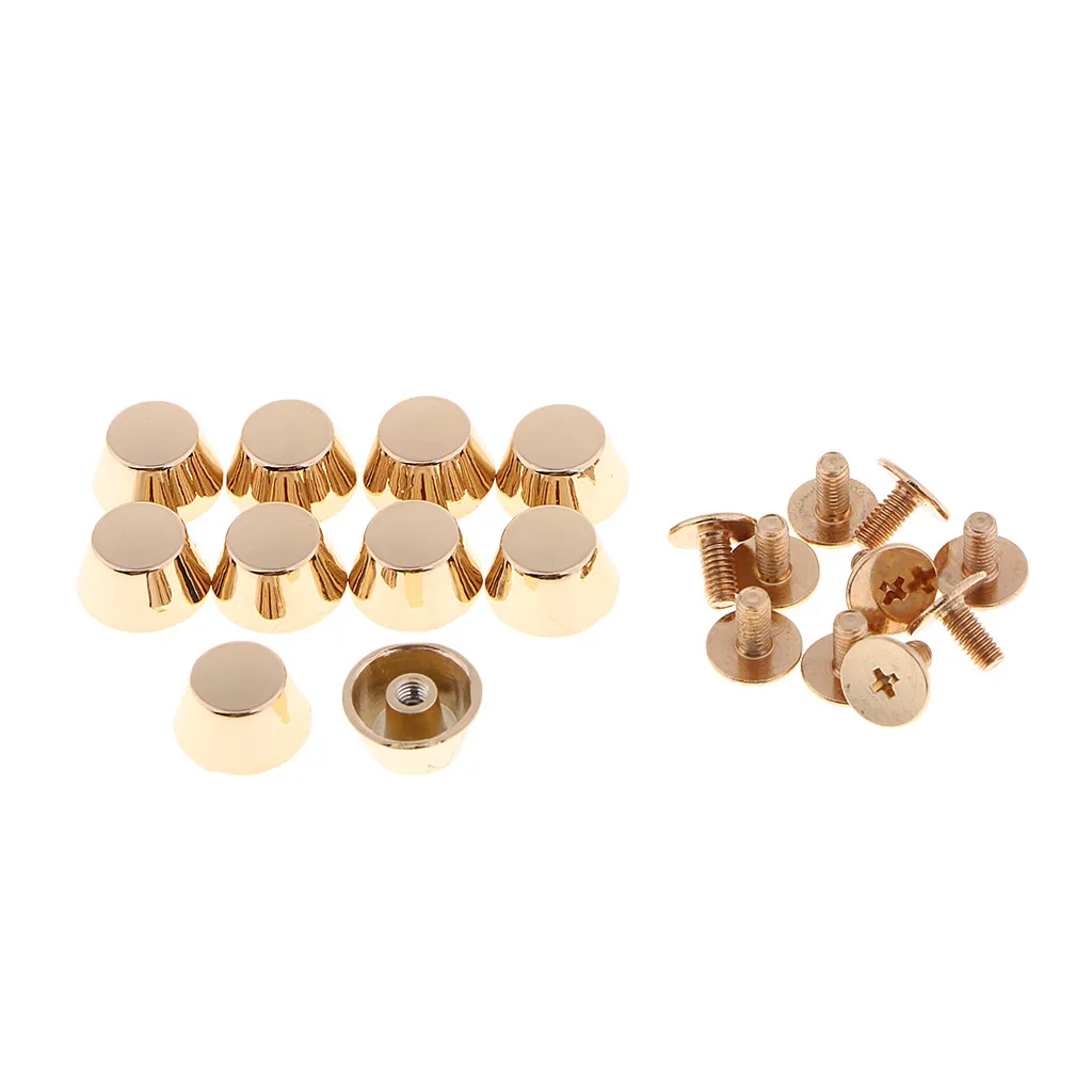 10 Pcs Brass Screwback Feet Screw Head Purse Handbag Nailhead Stud Spike Spot Studs Rivet Leather Craft Bags Clothing Decoration