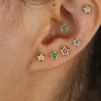 

Romantic 925 Sterling Silver Charm Earrings Asymmetric Stars Planet Women Wedding Banquet Gift 2020 New