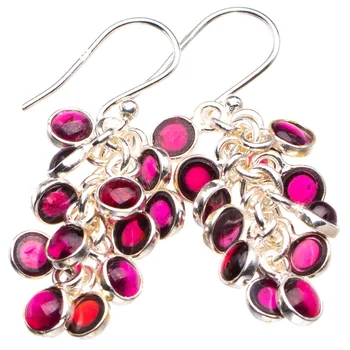 

Natural Amethyst Handmade 925 Sterling Silver Earrings 1.5" D3658