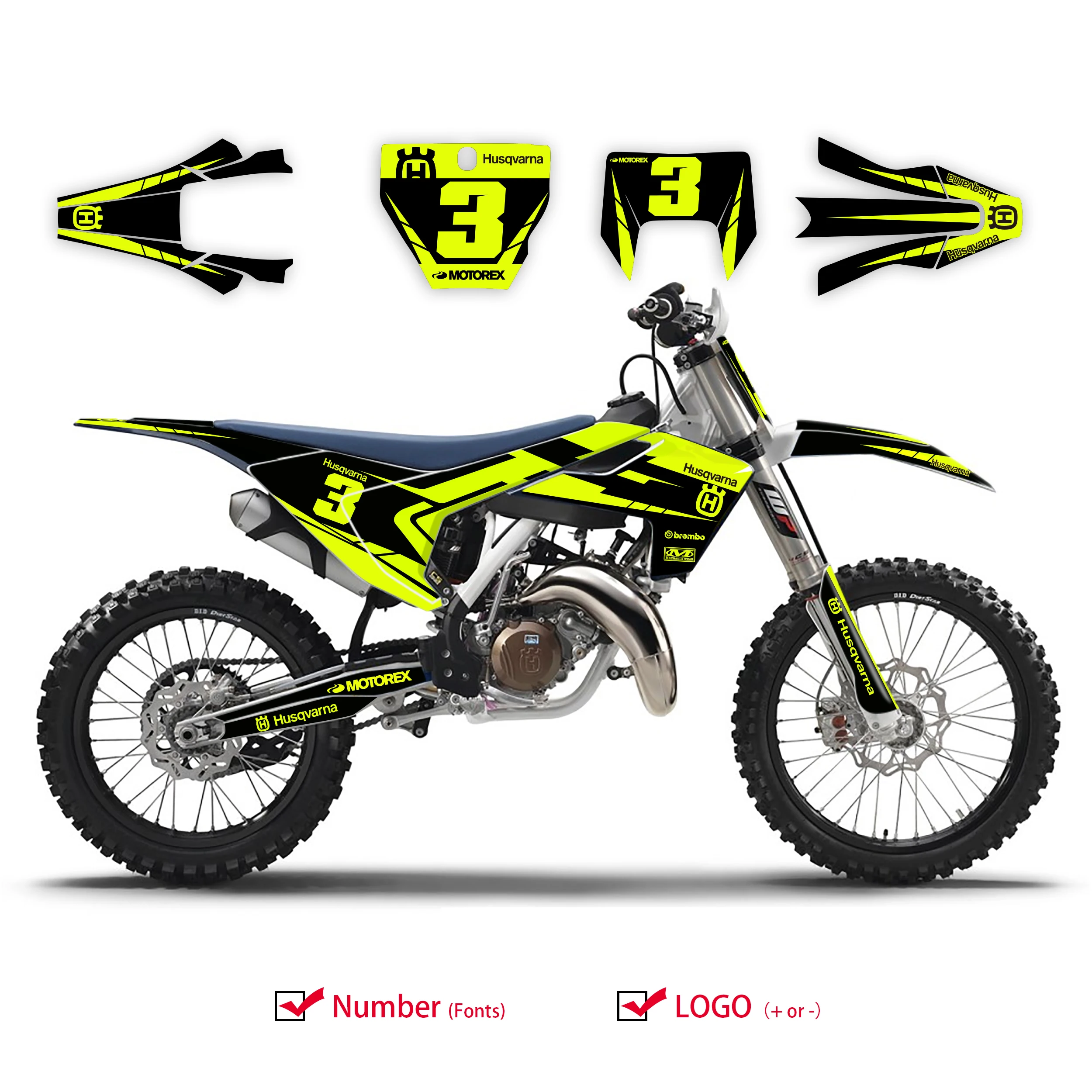 Cust Fu graticos de vinilo pegatinas vehillo secreto para Husqvarna TE FE TC FC TX FX 125 250 300 350 450 501 2016 20|Наклейки и