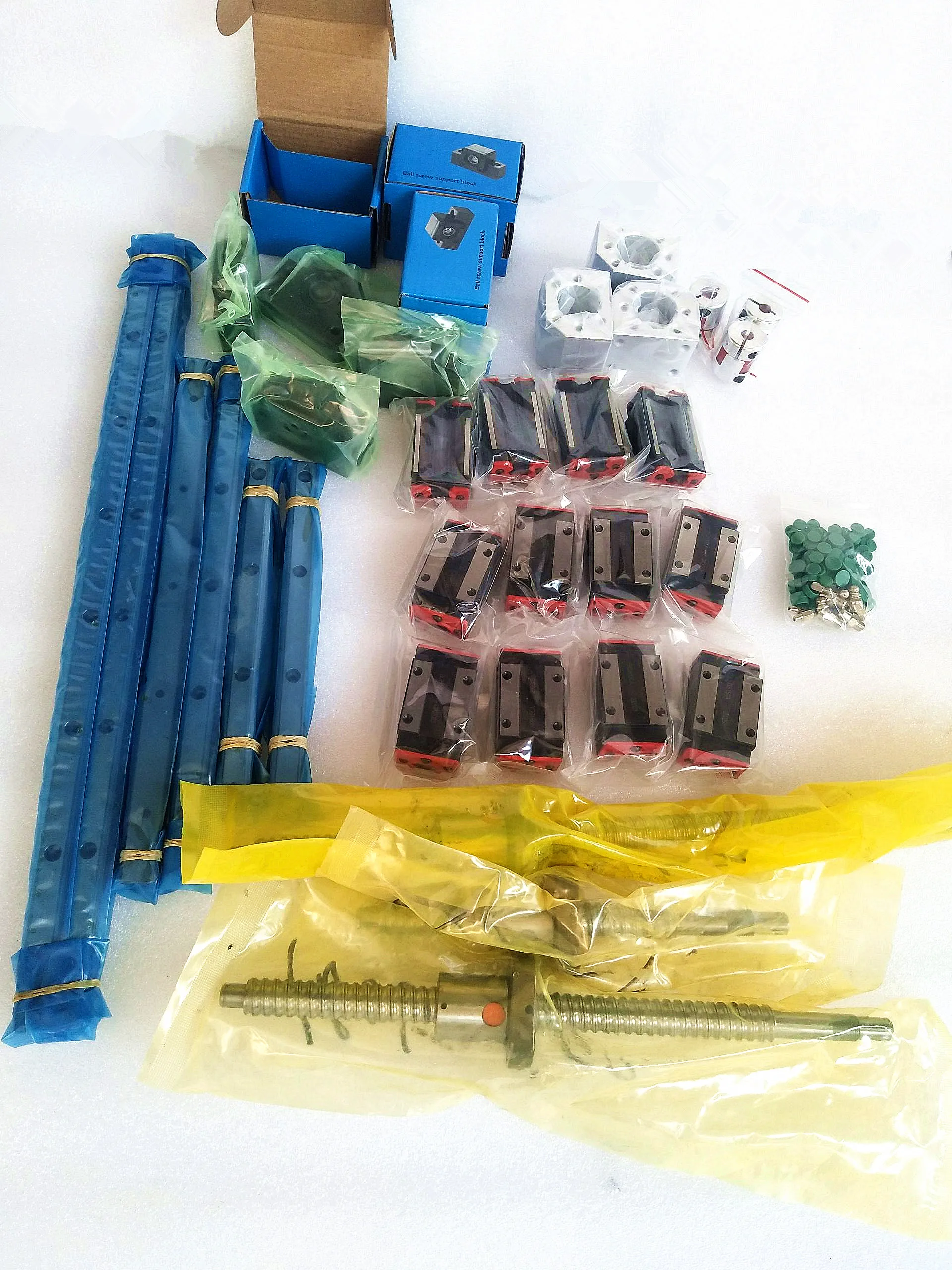US $349.15 3 Axis 4aixs CNC Guide 20mm Linear Rails Linear Guides HGR20 HG20 16mm Ball Screw RM16 SFU1605 Set Uides For CNC Parts Router