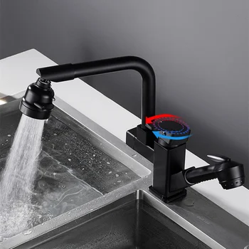 

Kitchen Sink Faucet with Universal Rotation Head 3 Ways of Water Experience 360° Rotating Kitchen Faucets with Drawable Sprayer