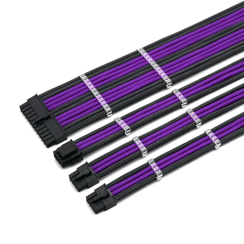 Cabo de Extensão Básico Kit mm Pet Pcs 24pin Atx 1pcs Cpu 8pin Mais 4pin Pcs Gpu 8pin Pci-e Cabo de Extensão de Energia - Imagem 2