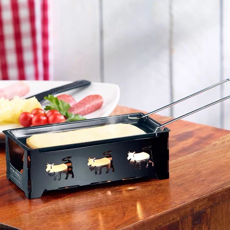 Portable Swiss Cheese Grill Mini Non-stick Butter Cheese Grill Pan Scottish, Stove + Baking Tray + Small Spatula 3 Candles