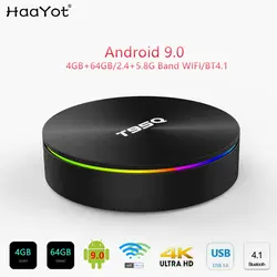 HAAYOT 2019 T95Q 4 Гб 64 Гб четырехъядерный Android 9,0 tv BOX Bluetooth 4,1 4K Smart tv 2,4 + 5,8 ГГц двойной wifi приставка медиаплеер