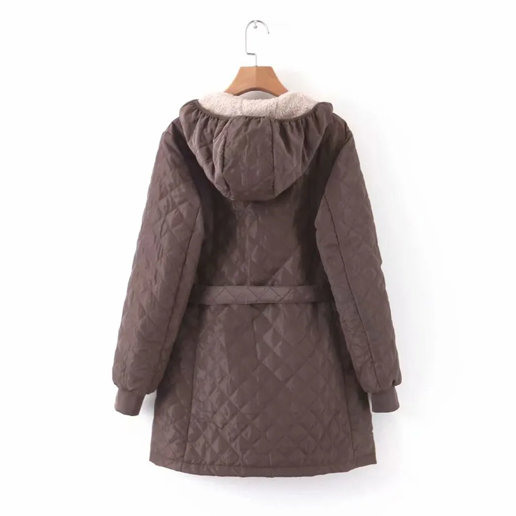 5 Colors Winter Warm Women Black Hooded Faux Fur Coat Jacket Fashion Army Green Slim Liner Cotton Coat Dropshipping Coats#J30