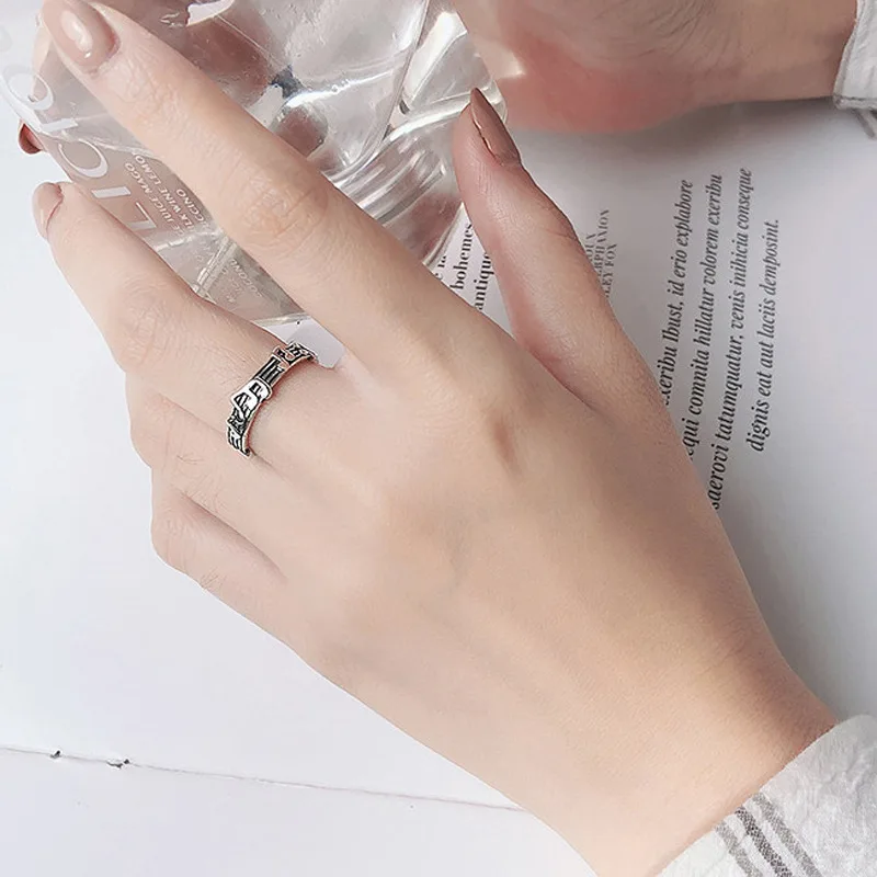 Alloy Retro Five-line Sheet Music Simple Note Opening Adjustable Ring Female Women Lovers Wedding Jewelry Engagement Gifts opening ring adjustable rings wedding rings wedding ring finger ring