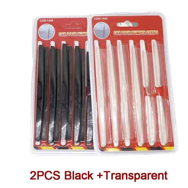 8pcs/set Car Door Side Edge Protector Strip Auto SUV Scrape Guard Bumper Handle Protective Cover Sticker Universal Auto Decal 2PCBlack Transparent