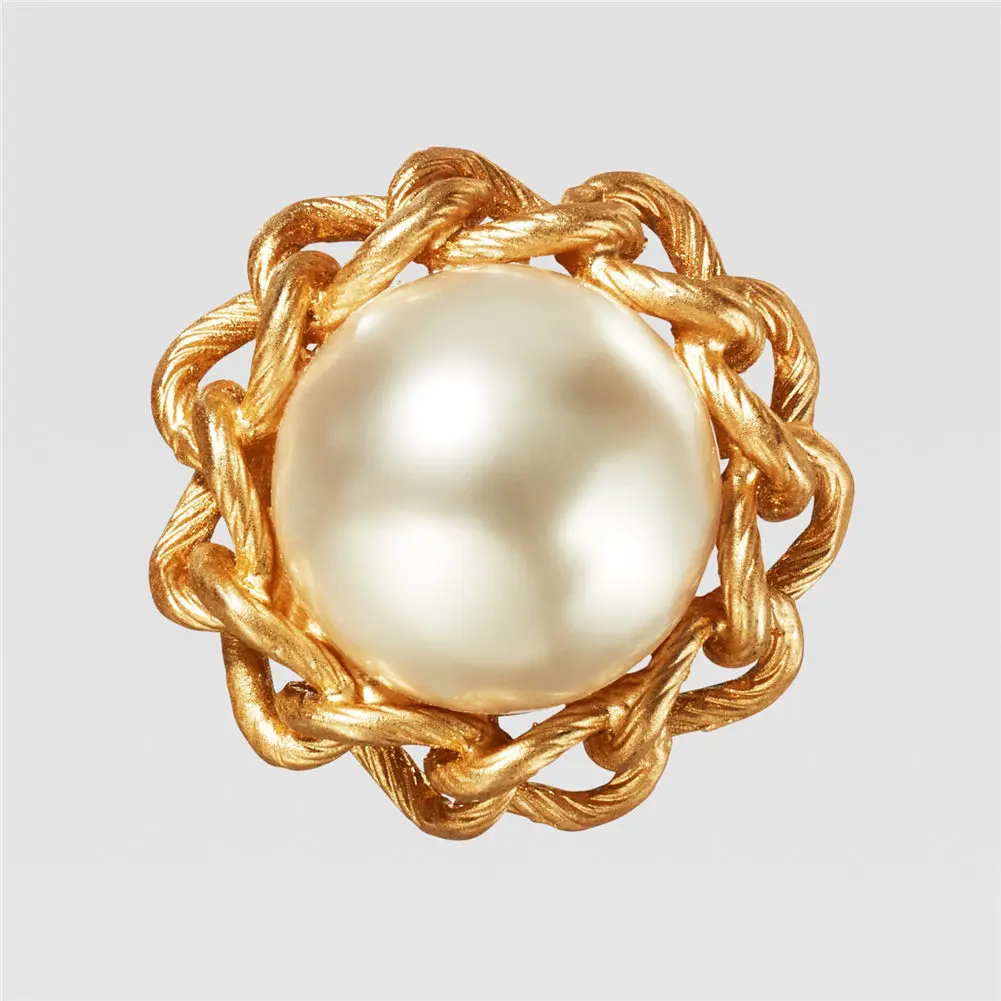 Ladyfirsy Simulated Pearl ZA Brooch for Women Elegant Metal Girls Wedding New Christmas Party Gift Trendy Pins Accessories - Окраска металла: 1