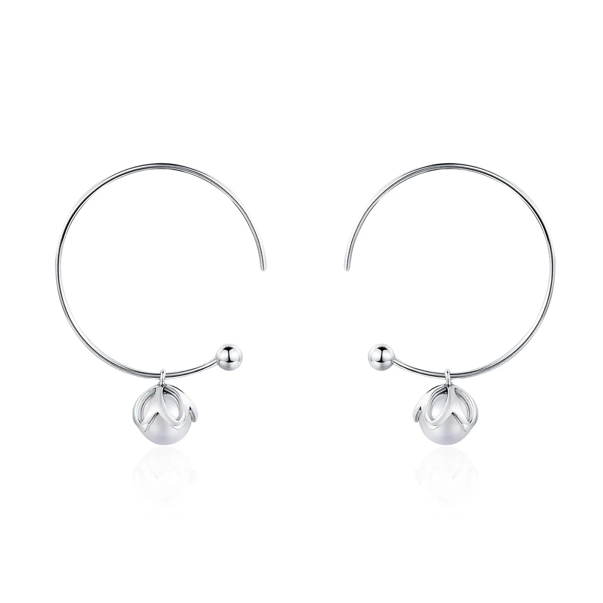 

SPE7 Genuine 925 Sterling Silver Legend Of The Sea Clear CZ Small Stud Earrings for Women Sterling Silver Jewelry