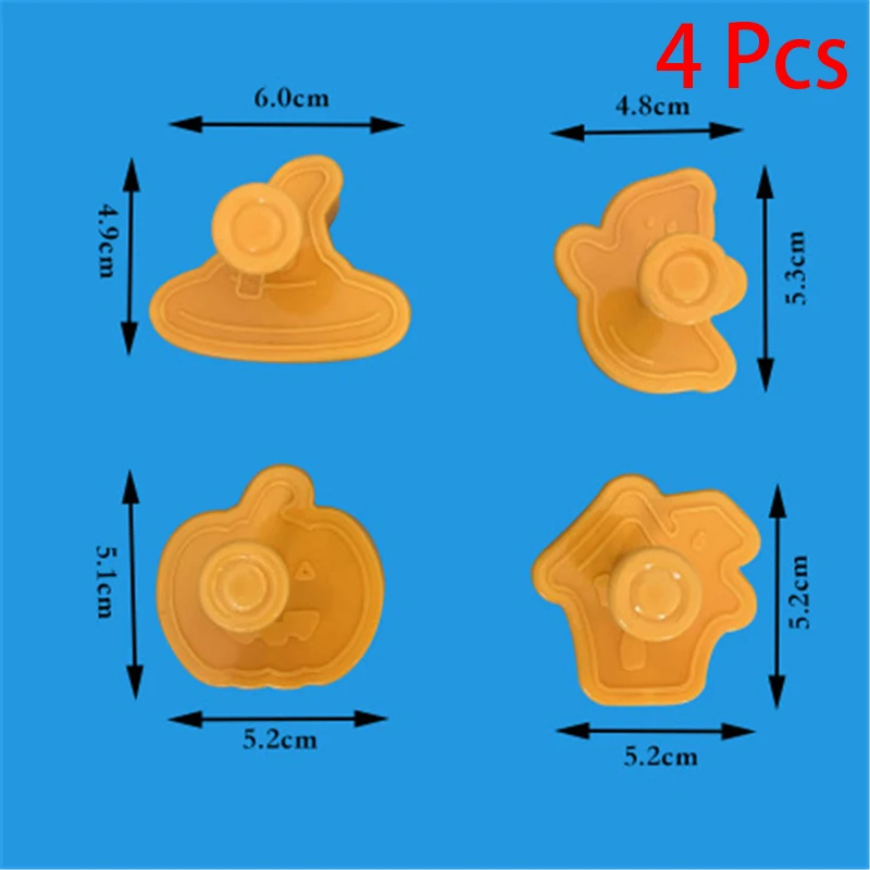 Хорошо Продаем 4 шт. формочки для печенья 3D формочки для печенья на хеллоуин для кухонных инструментов - Цвет: Розовый