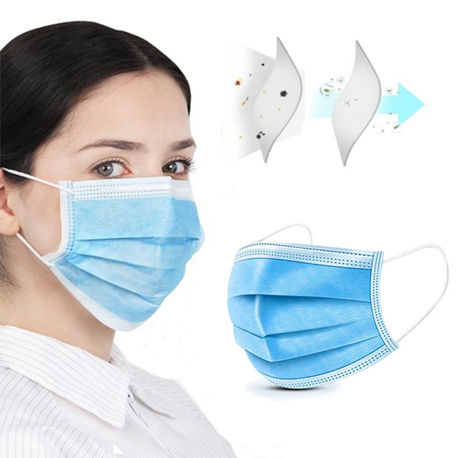 

20/50 Pcs 3 Layer Disposable Mask Anti Dust Mouth-muffle Face Masks Men Women Anti Fog Face Mouth Masks Breathable Mouth Cover