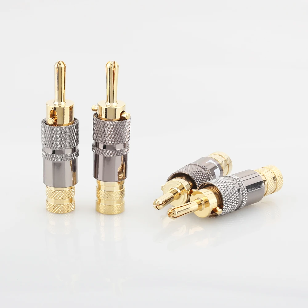4pcslot замок RCA разъем динамика разъем усилителя для DIY Акустический кабель