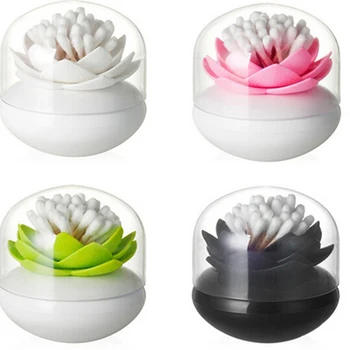 

Lotus Dustproof Cotton Swab Bud Holder Dispenser Organizer Storage Box Table Toothpick Storage Case