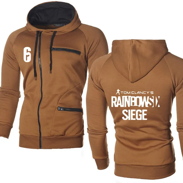 Толстовка с принтом Rainbow six siege, мужская куртка, весна-осень, флисовая, Harajuku, теплые толстовки на молнии, мужские толстовки, мужская одежда H