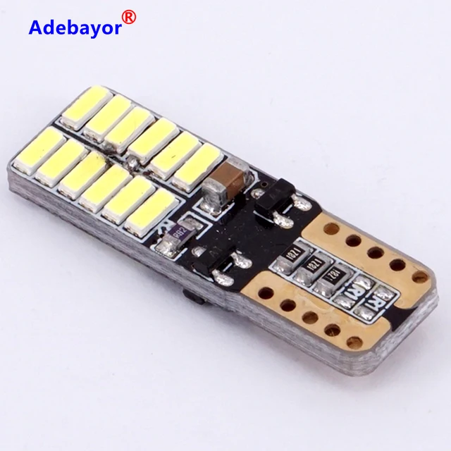 14Pcs T10 LED Auto Lamp Cars From Canbus W5W 4014 24-SMD 3W 6000K  Light-Emitting Diodes Independent Bulb Excelente producto - AliExpress