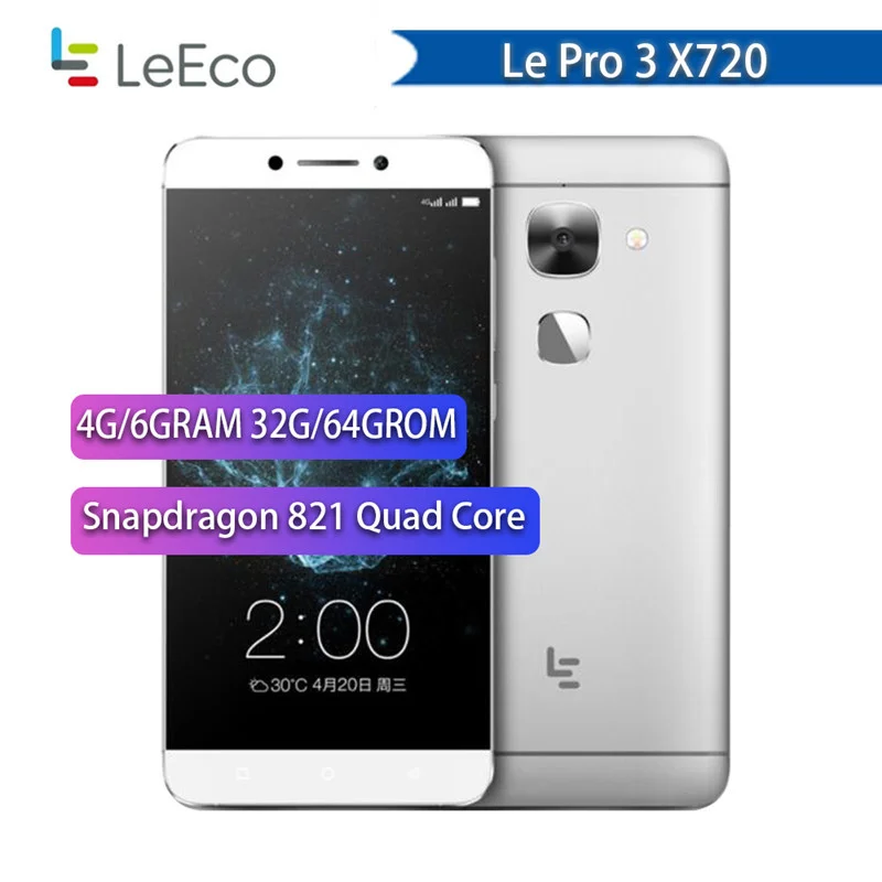 Nuevo Original Letv LeEco Le Pro 3 X720 del teléfono móvil 4G RAM 64GB ROM Snapdragon 821 de 5,5 4070mAh 4G LTE 18MP Google Smartphone