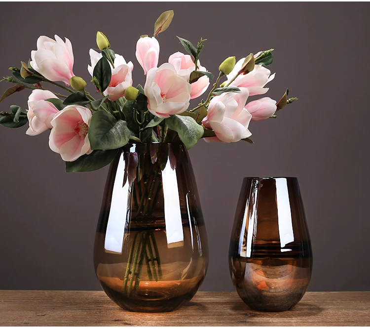 Современная креативная легкая Роскошная стеклянная ваза, увлажняющее украшение домашнего декора, гостиничная модель, гостиная, стол, искусство, цветок