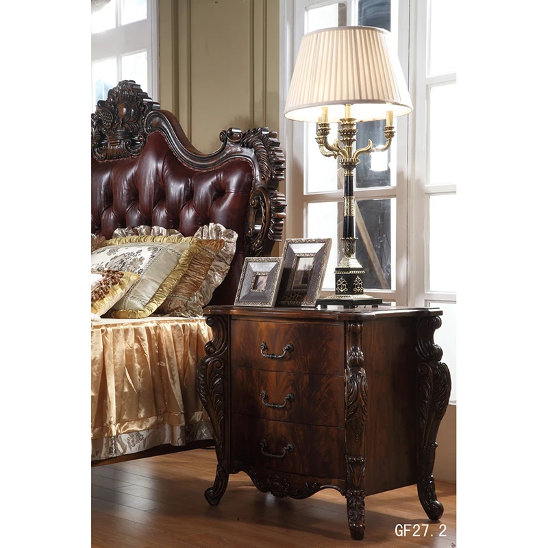 Night Stand Мебель для спальни в американском стиле, очень роскошная деревянная кровать из натуральной кожи и элегантный прикроватный столик GF27 - Цвет: Night Stand