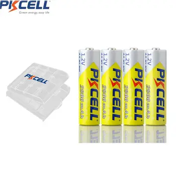 

4Pcs PKCELL AA Battery Rechargeable Battery 1.2V 2800mah NIMH 2A Rechargeable Battery And 1Pcs Battery Holder Boxes Cases