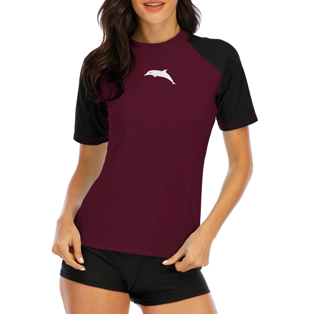 Halcurt Womens Rashguard Shirts Short Sleeves Sun Protective UPF 50 Swim Tops Halcurt Womens Rashguard Shirts Short Sleeves Sun Protective UPF 50 Swim Tops
