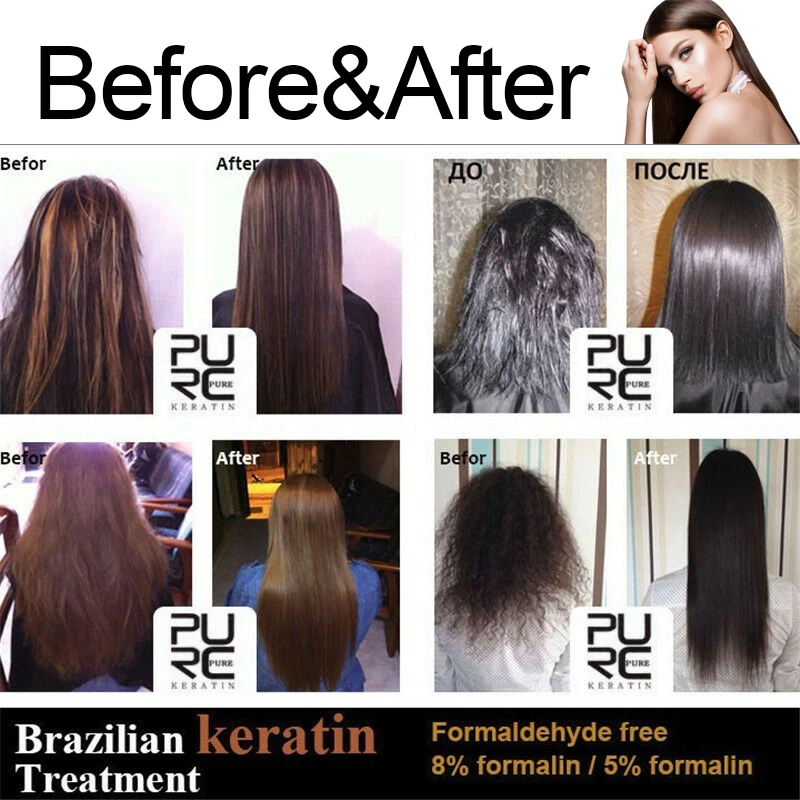 PURC 12% Банановый Аромат Кератиновое лечение выпрямление волос Восстановление поврежденных вьющихся волос бразильское Кератиновое лечение 100 мл TSLM1