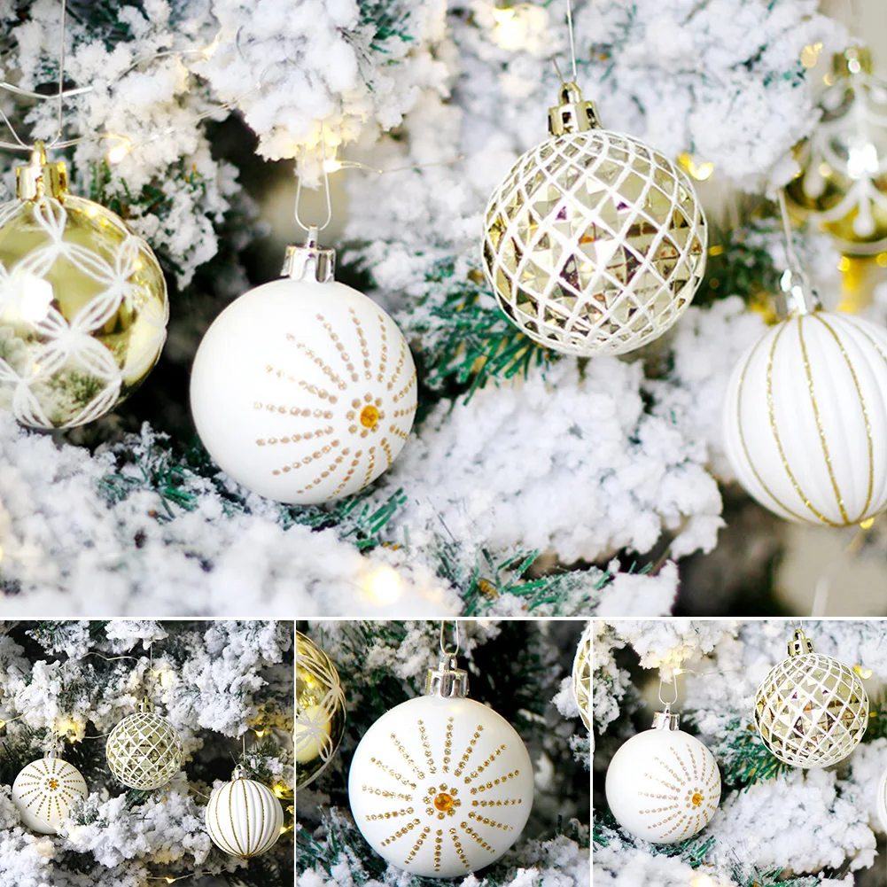 

30pcs DIY Tree Decor Party Christmas Ball Small Hangings Celebration Portable Painted Ornament Wedding Festival Crafts Home