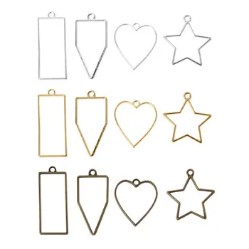 

2020 New 10Pcs Frame Pendant Open Back Bezel Geometric Hollow Frame Resin Jewelry Making