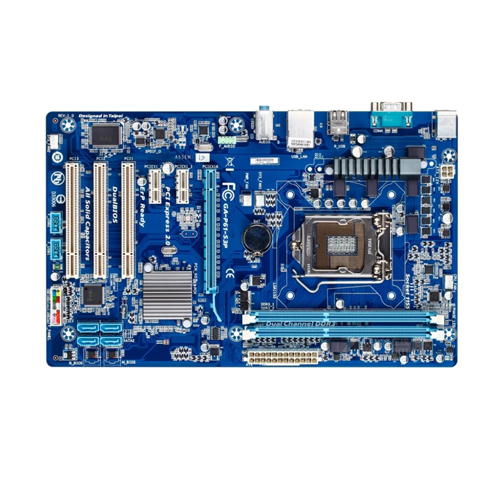 Для GIGABYTE GA-P61-S3P рабочего Материнская плата H61 разъем LGA 1155 i3 i5 i7 DDR3 16G блок питания ATX