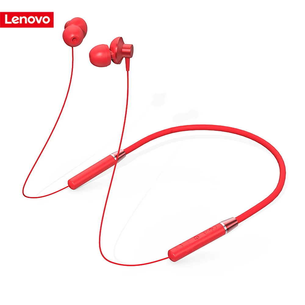 Lenovo Bluetooth 5,0 наушники IPX5 водонепроницаемые Беспроводные спортивные наушники перезаряжаемые наушники с микрофоном шумоподавление Гарнитура - Цвет: red