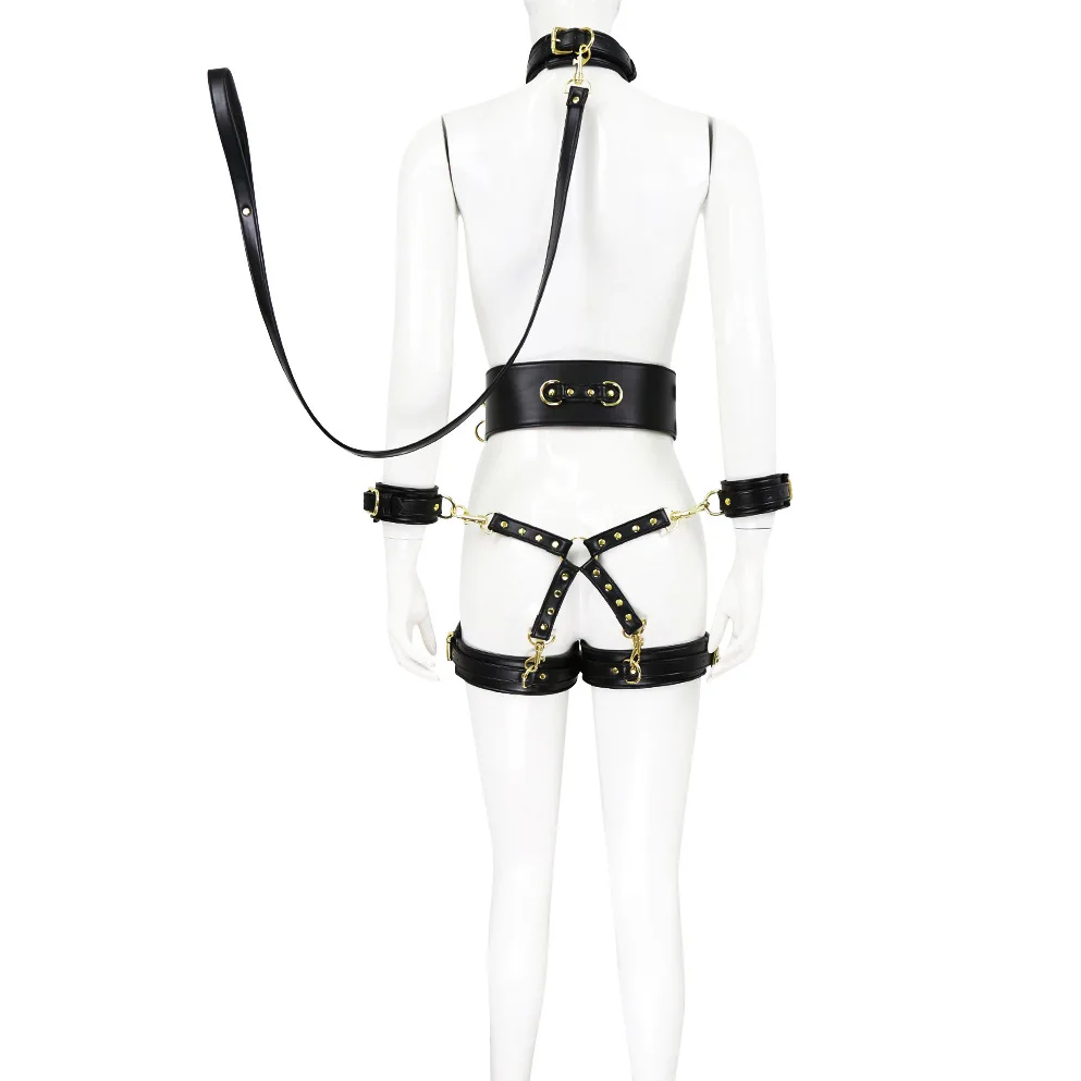 Набор секс игрушек для мужчин и женщин фетиш кожа наручники цепочка поводок