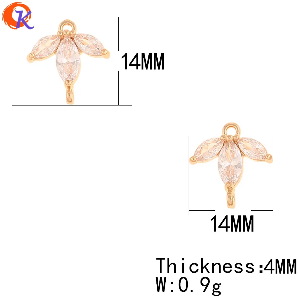 Cordial Дизайн 50 шт. 14*14 мм ювелирные аксессуары/diy части/ПОДЛИННОЕ золотое покрытие/CZ серьги Разъемы/ручной работы/застежки для сережек